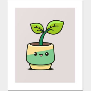 Very Cute and Smiling Happy Plant Posters and Art